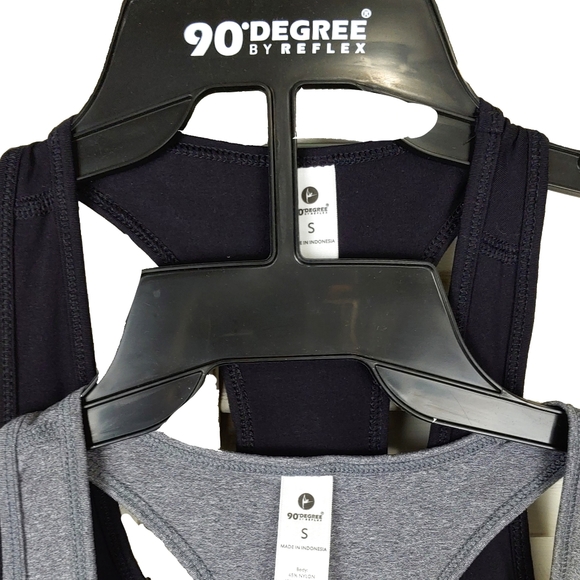 NWT 90 Degree by Reflex Gray & Black Racer Back Tops - Picture 6 of 8